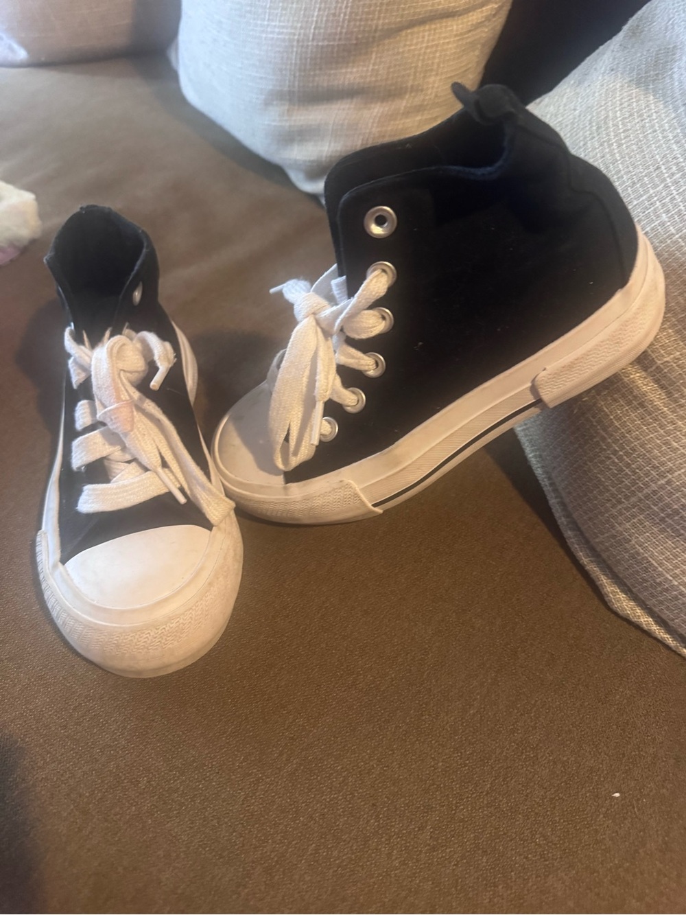 wonder nation Black and White High-Top Kids Sneakers